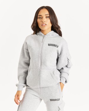 Hoodrich OG Luna Full Zip Felpa con Cappuccio Donna Grigie | 27093-QVBT