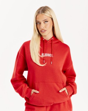 Hoodrich OG Storm Logo Felpa con Cappuccio Donna Rosse | 17834-RPGQ