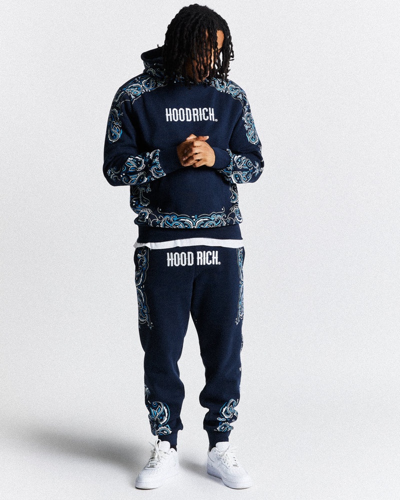 Hoodrich Motif Pantaloni Jogger Uomo Blu Marino | 75893-UTCW