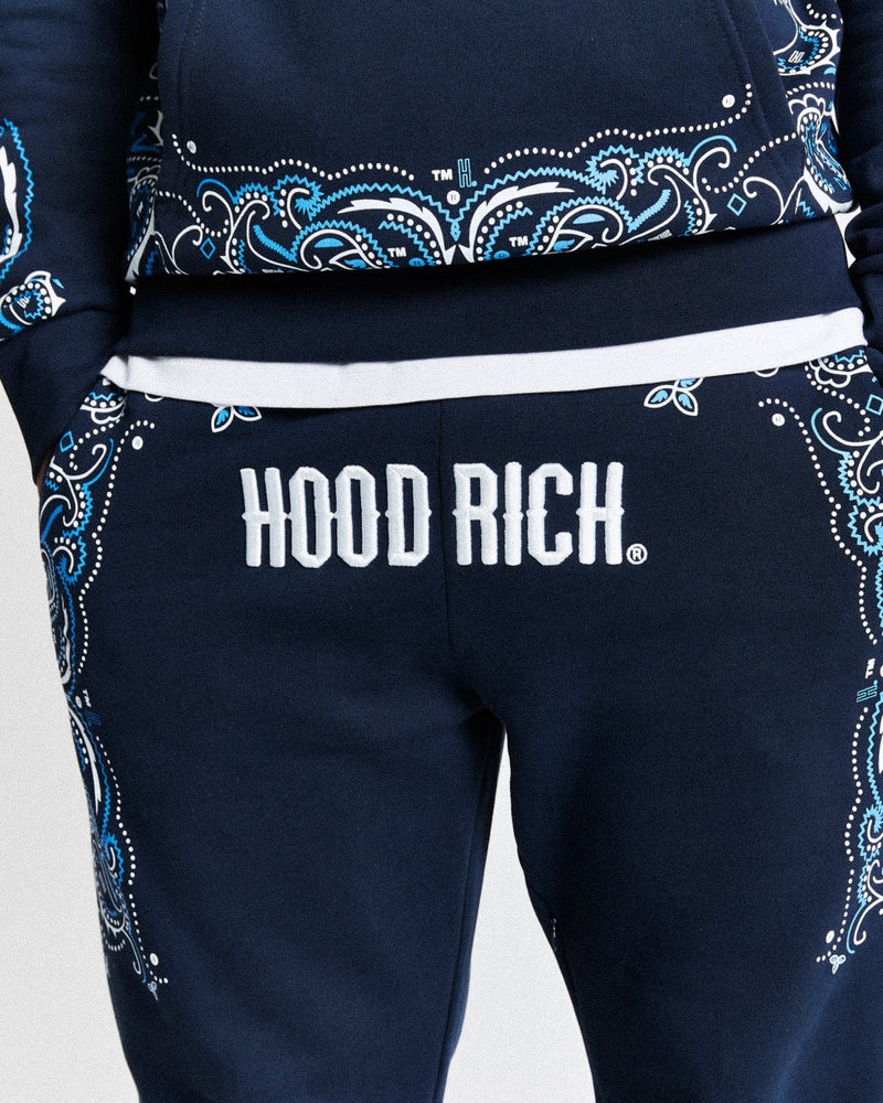 Hoodrich Motif Pantaloni Jogger Uomo Blu Marino | 75893-UTCW