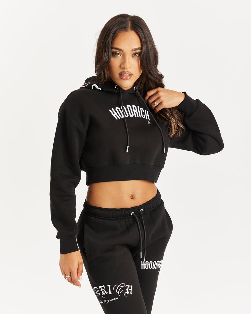 Hoodrich OG Calor Cropped Felpa con Cappuccio Donna Nere | 48732-OEUY