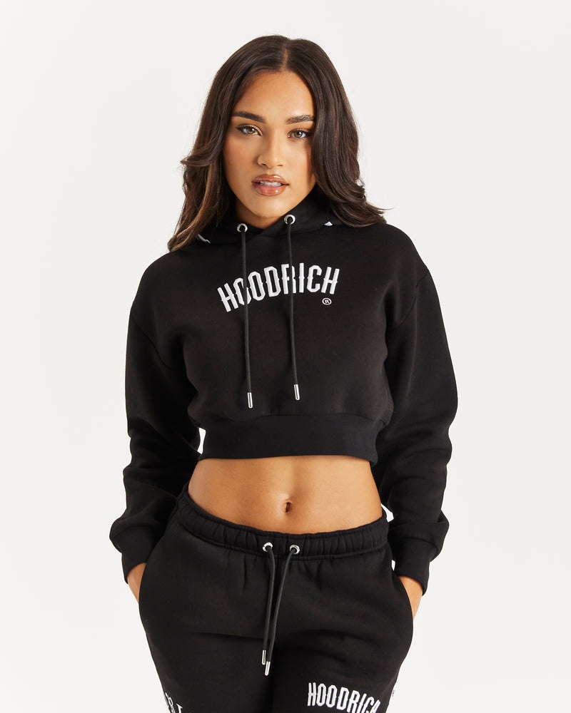 Hoodrich OG Calor Cropped Felpa con Cappuccio Donna Nere | 48732-OEUY