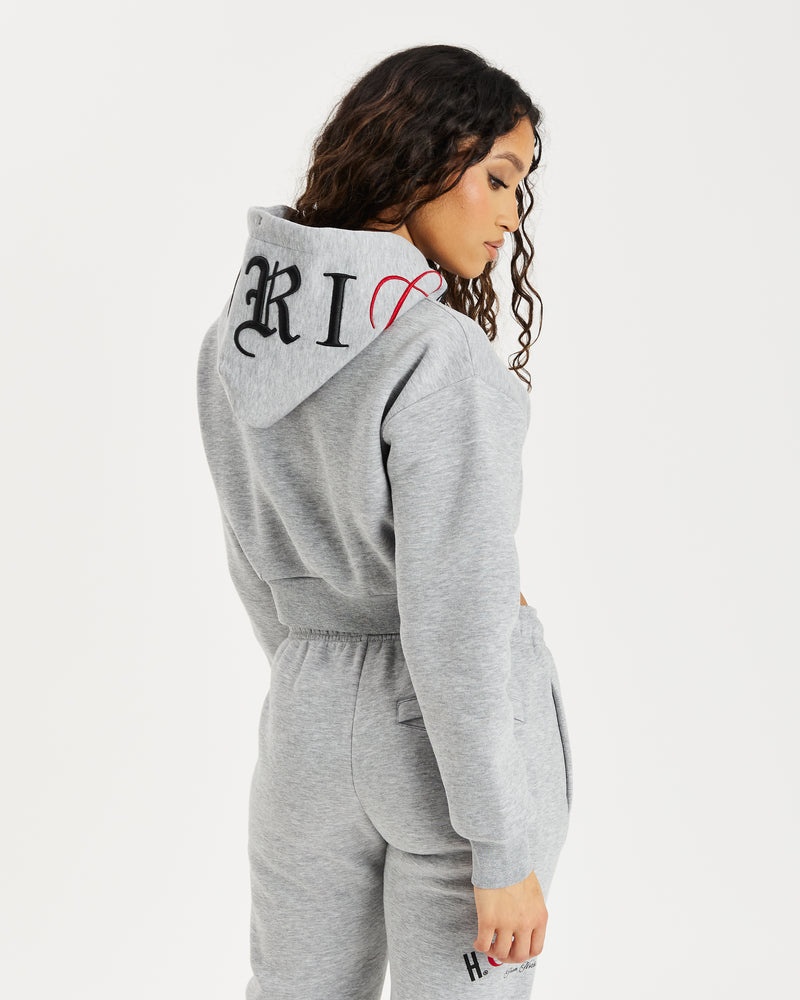 Hoodrich OG Calor Cropped Felpa con Cappuccio Donna Grigie | 79132-VQBR