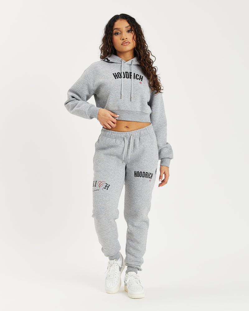 Hoodrich OG Calor Cropped Felpa con Cappuccio Donna Grigie | 79132-VQBR