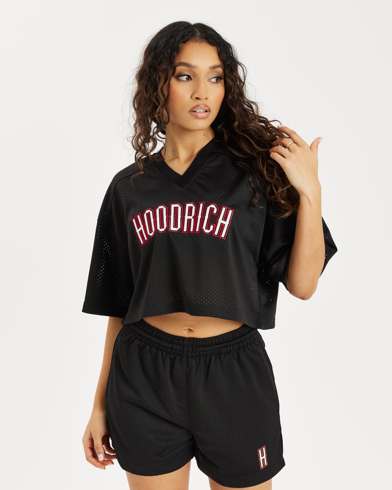 Hoodrich OG Court Cropped Magliette Donna Nere | 05863-FPNZ