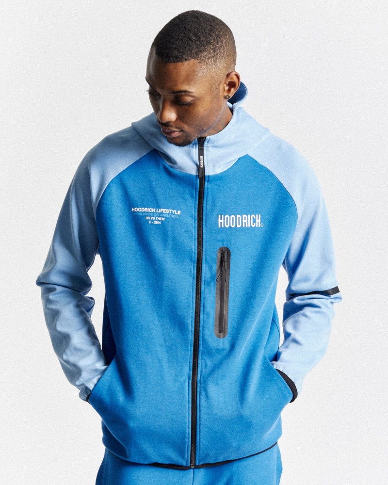 Hoodrich OG Cycle Full Zip Felpa con Cappuccio Uomo Blu | 31640-MXSH