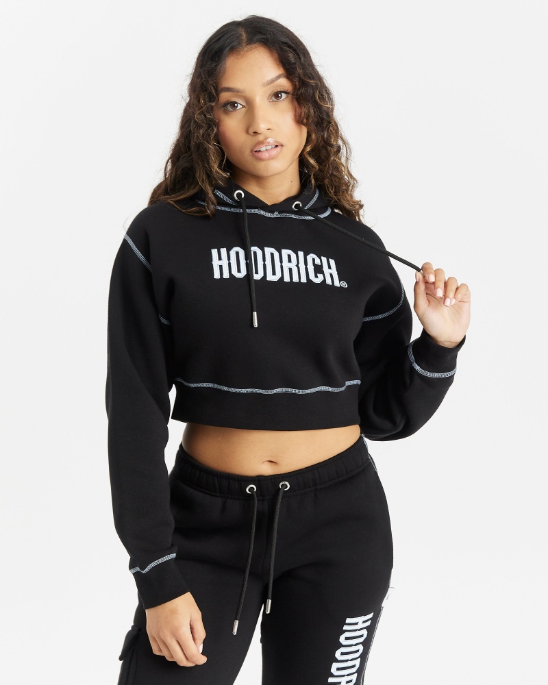 Hoodrich OG Distinct Cropped Felpa con Cappuccio Donna Nere | 67840-ERHI