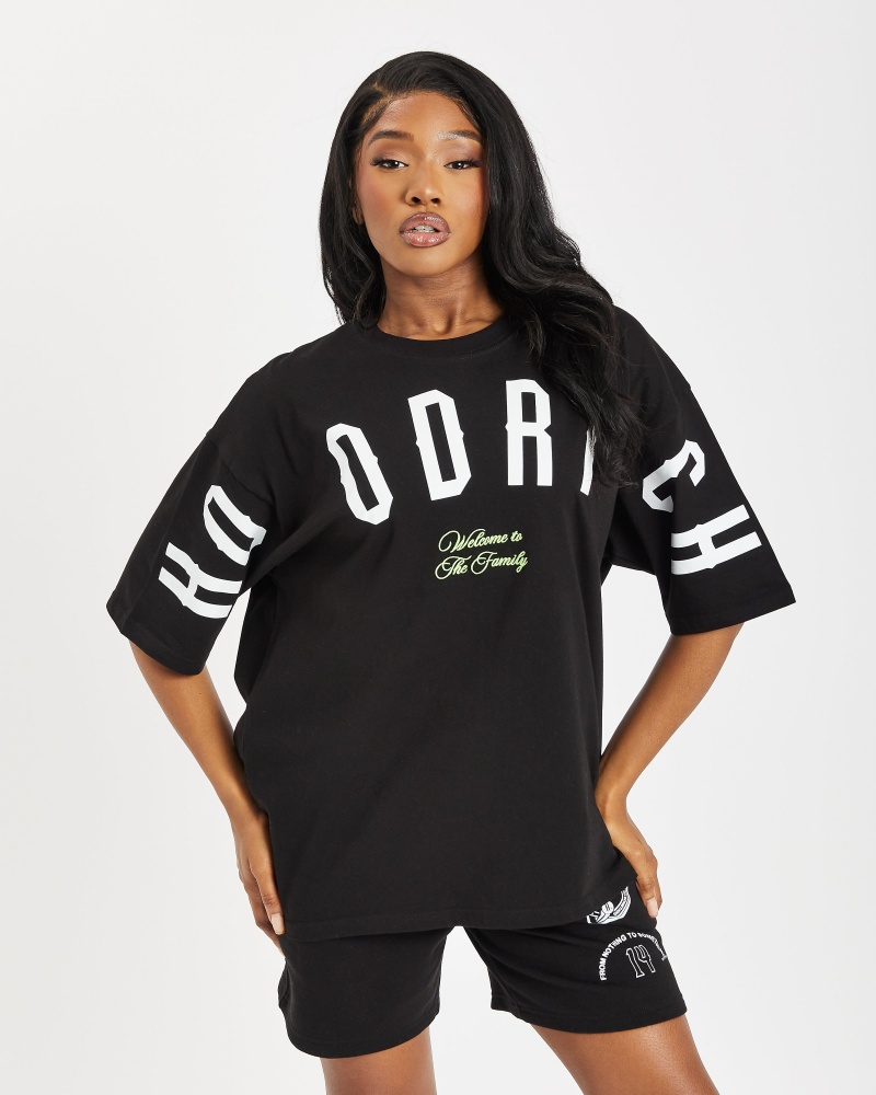 Hoodrich OG Match Boyfriend Magliette Donna Nere | 09738-DJZB