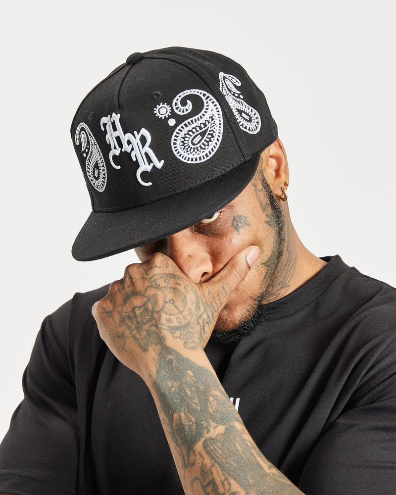 Hoodrich OG Motif Fitted Cappelli Uomo Nere | 91028-DVEK