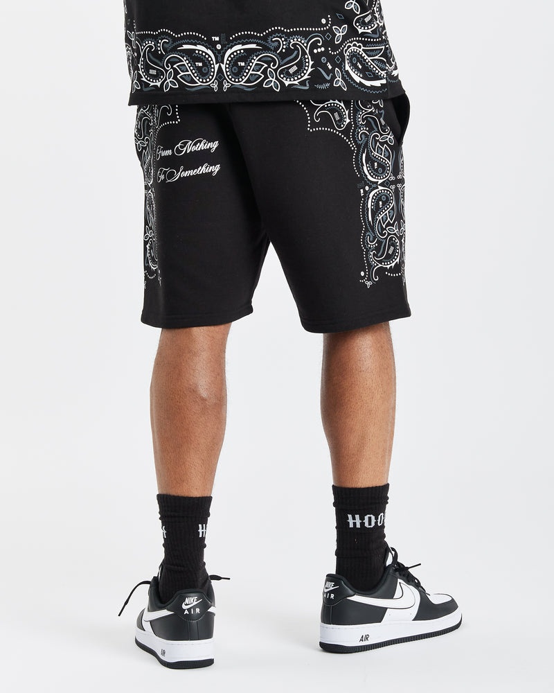 Hoodrich OG Motif Pantaloncini Uomo Nere | 51643-SYBL