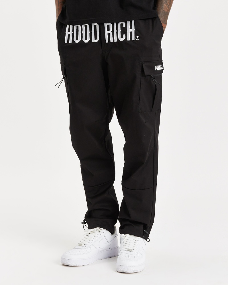 Hoodrich OG Trek Cargo Pantaloni Uomo Nere | 69743-WMBA