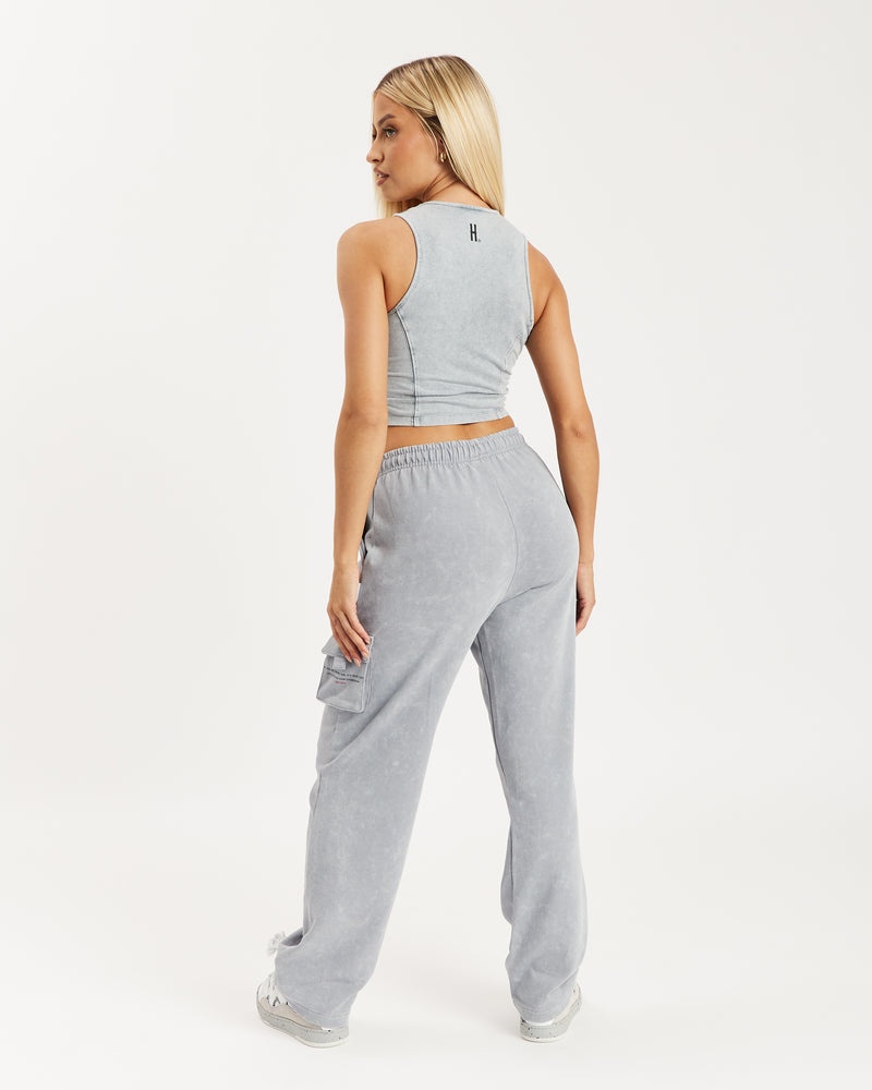 Hoodrich Peak Cropped Canotta Donna Grigie | 79531-ZYKR