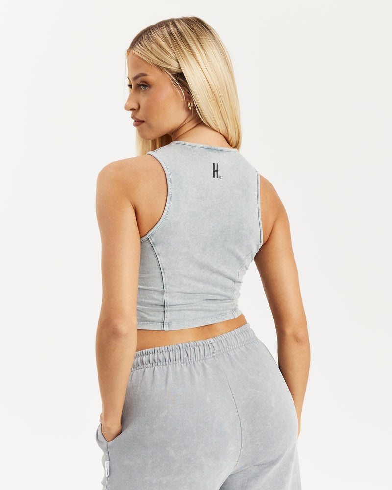 Hoodrich Peak Cropped Canotta Donna Grigie | 79531-ZYKR